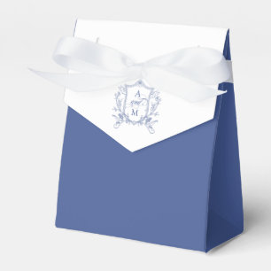 Königsblau Vintage-Wappen Hochzeits-Dankeschön Geschenkschachtel