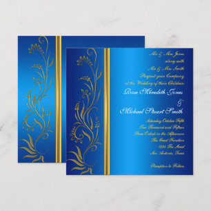 Königsblaue beliebte Hochzeitseinladung Einladung