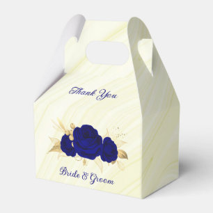 königsblaue Blumen goldene Blätter Marmor Geschenkschachtel
