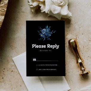 Königsblaue Blumen-RSVP RSVP Karte