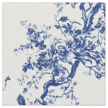 Königsblaue florale Zweig-Toile