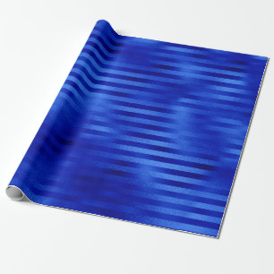 Königsblaue Folien-gestreifte Hanukkah Geschenkpapier