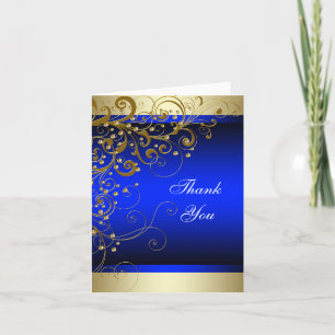 Königsblaue Goldene Dankeskarten Dankeskarte