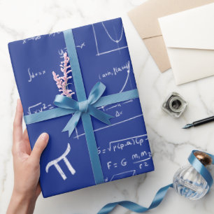 Königsblaue mathematische Formeln Gleichungen Must Geschenkpapier