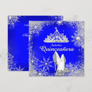 Königsblaue Quinceanera Silber-Tiara 15. Geburtsta Einladung