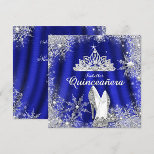Königsblaue Quinceanera Silber-Tiara 15. Geburtsta Einladung