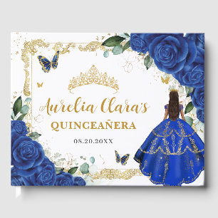 Königsblaue Rosen Florale Prinzessin Gold Quincean Gästebuch