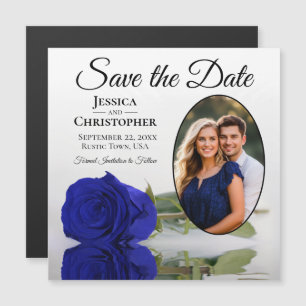 Königsblaue Rosen-Hochzeit Termin-Vorankündigung F Magnetkarte
