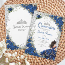 Königsblaue Rosen Quinceañera Silber Schmetterling