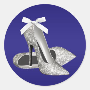 Königsblaue silberne High Heel Schuh Aufkleber