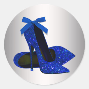 Königsblaue silberne High Heel Schuh Aufkleber