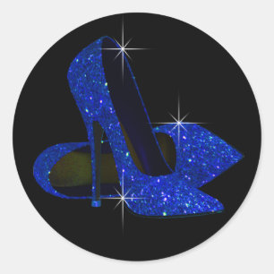 Königsblaue silberne High Heel Schuh Aufkleber