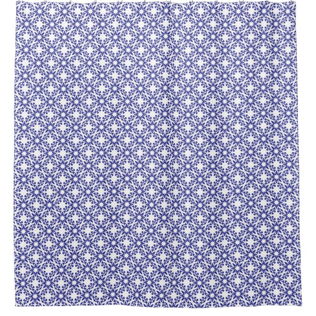 Königsblaue Trellis Duschvorhang (Vorderseite)