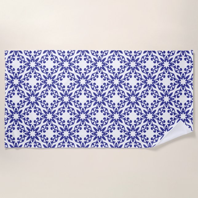 Königsblaue Trellis Strandtuch (Vorderseite)
