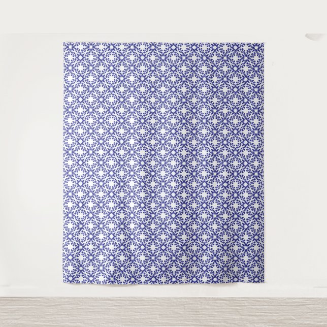 Königsblaue Trellis Wandteppich (Vorderseite)