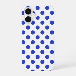 Königsblaue Tupfen iPhone 16 Hülle