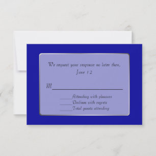 Königsblaue und silberfarbene RSVP-Karte RSVP Karte