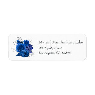 Königsblaue und silberne Blumenhochzeit