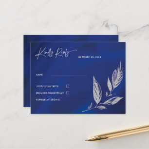 Königsblaue und silberne Postkarte