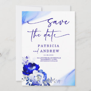 Königsblaue und staubblaue Rosen Merken Sie sich Einladung