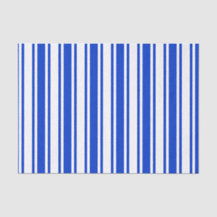 Königsblaue und weiße Bonbonstreifen Seidenpapier