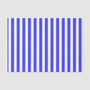 Königsblaue und weiße Bonbonstreifen Seidenpapier