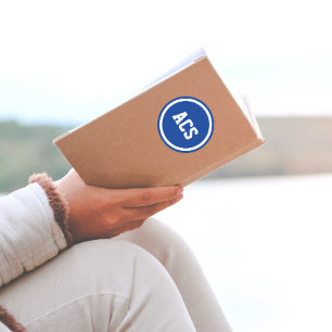 Königsblaue und weiße Schulfarben Runder Aufkleber