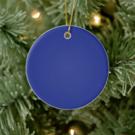 Königsblaue Weihnachtseleganz Keramik Ornament