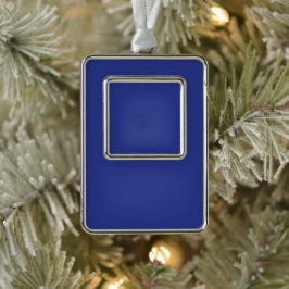 Königsblaue Weihnachtseleganz Rahmen-Ornament Silber