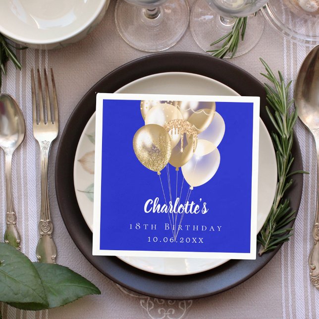 Königsblauer Goldballon Serviette (Von Creator hochgeladen)