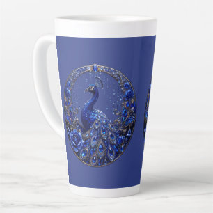 Königsblauer Pfau Kristall Glamour Milchtasse