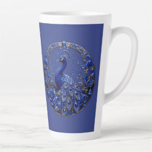 Königsblauer Pfau Kristall Glamour Milchtasse