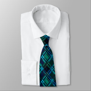 Königsblauer und grüner Tartan  Krawatte