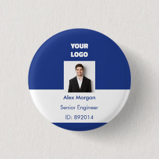 Königsblaues Corporate Executive Photo-ID-Abzeiche Button