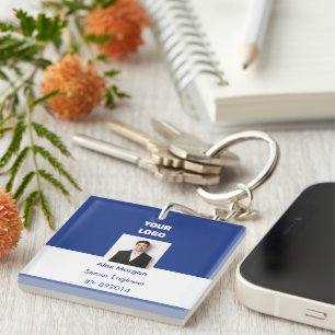 Königsblaues Corporate Executive Photo-ID-Abzeiche Schlüsselanhänger