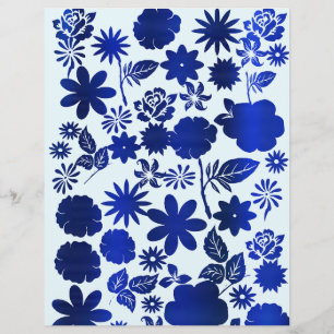 Königsblaues Florales Scrapbook-Papier