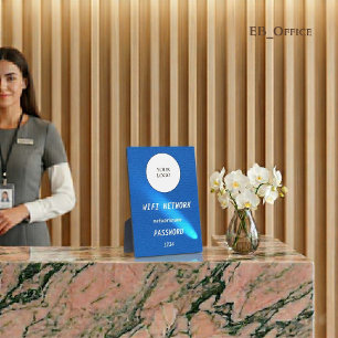Königsblaues Leder Geschäftslogo Wifi Fotoplatte