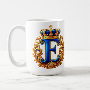 Königsblaues Monogramm Buchstabe E Kaffeetasse