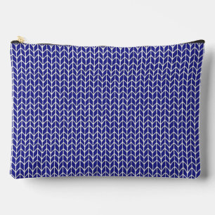 KÖNIGSBLAUES STRICKMUSTER Große Accessoiretasche Zubehörtasche