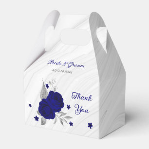 Königsblumen silberne Blätter aus Marmor Geschenkschachtel