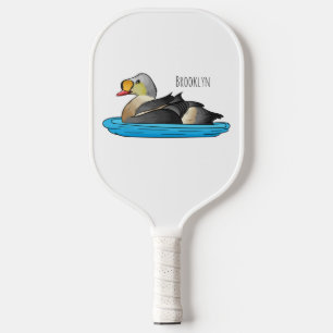 Königseider-Ente Cartoon-Illustration  Pickleball Schläger