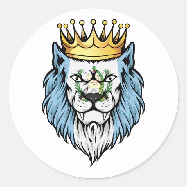 Königsflagge von Guatemala Runder Aufkleber (Vorderseite)