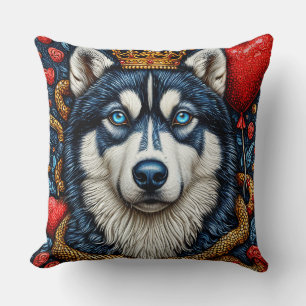Königshusky in Krone 🐺👑 Majestätischer Hund Edle Kissen