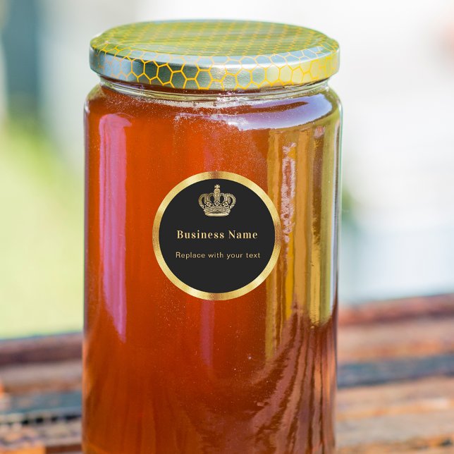 Königskrone aus schwarzem Gold Runder Aufkleber (Von Creator hochgeladen)