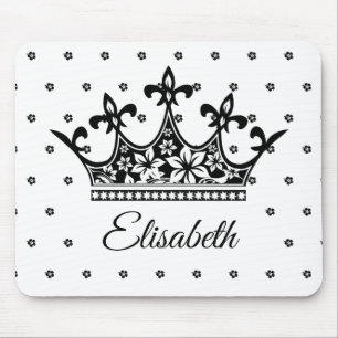 Königskrone Blumengebirge Schwarz-weiß schön Vinta Mousepad