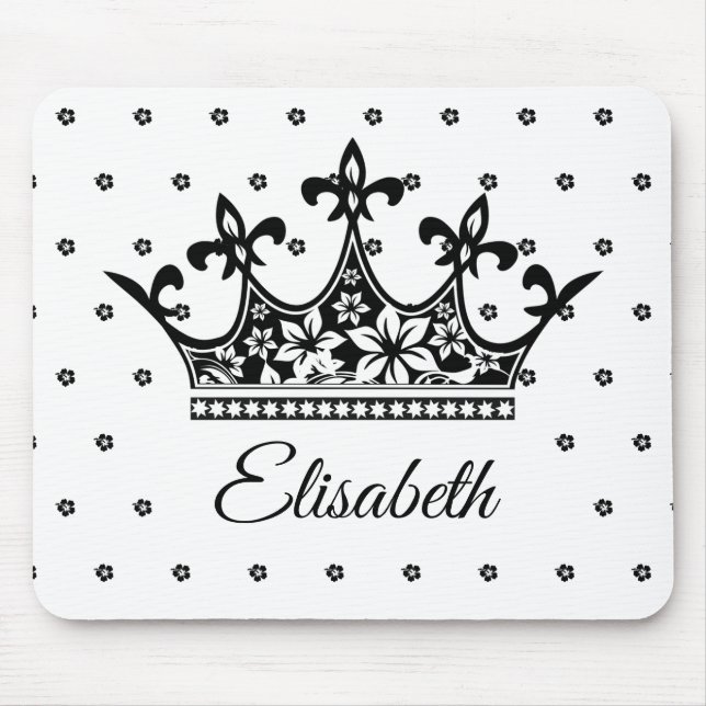 Königskrone Blumengebirge Schwarz-weiß schön Vinta Mousepad (Vorne)