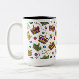 Königskronen und Juwelen Muster Mardi Gras Tasse