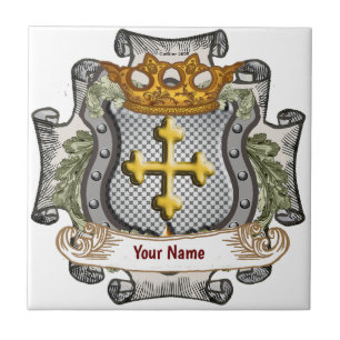 Königskronenschild Nachname Fliese