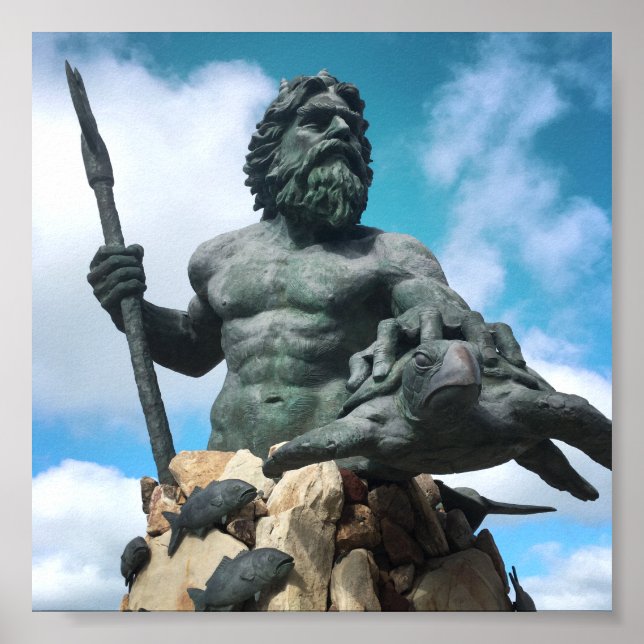 Königsneptune am Strand von Virginia Poster (Vorne)