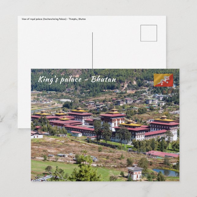 Königspalast in Thimphu - Bhutan Postkarte (Vorne/Hinten)